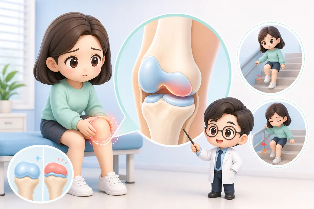 "계단 내려갈 때 무릎이 시큰거려요" 연골이 닳은 걸까, 연골연화증일까